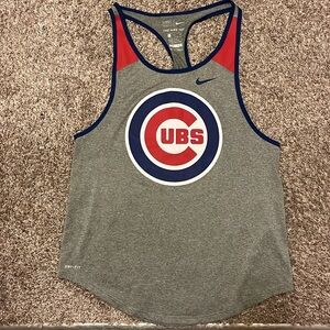 Nike Chicago Cubs Gray and Red razorback Tank Top size small